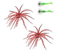 Lure Bait for Black Pits, Simulation Sea Urchin Bait, Tentácle Creature Lure, Soft Artificial Sea Erizo Fishing Lure for Bass Trout Crappie, Freshwater Saltwater (rojo)