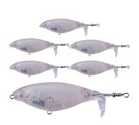 Lure Blanks Unpainted, Multi Jointed Crankbait, Rotating Tail Device, Fishing Gear Accessory, 6 Piece Frame, Compact Body Tool, with Eyes Feature, for Walleye Trout Bass Saltwater Daily Use
