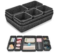 Lureon Organizador de Cajones de Fieltro, Set de 8 Bandejas - Organizadores para Ropa Interior, Calcetines, Drawer Organizer para Armario, Escritorio, Baño Cómoda, Sistema de Orden, Hogar, Oficina