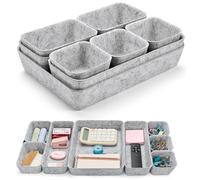 Lureon Organizador de Cajones de Fieltro, Set de 8 Bandejas - Organizadores para Ropa Interior, Calcetines, Drawer Organizer para Armario, Escritorio, Baño Cómoda, Sistema de Orden, Hogar, Oficina