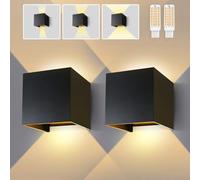 Lureshine 2 Piezas Aplique Pared Exterior/Interior LED G9 Con Ángulo de Haz Ajustable - Aluminio, Blanco Cálido 3000K (Negro)