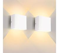 Lureshine Juego de 2 Luces LED de Apliques Pared Interior, 10 W Negro, Luz Pared LED Interior, 3000 K, Calido Blanco, Sala de Estar, Garaje