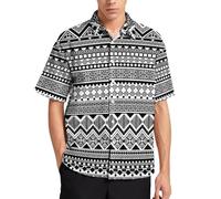 Lurhonp Camisa casual de manga corta con botones para hombre con estampado azteca occidental, Multic6, Large