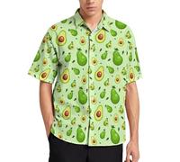 Lurhonp Camisas hawaianas para hombre, estilo informal, de manga corta, con botones, para playa, tropical, Aguacate Verde, XX-Large