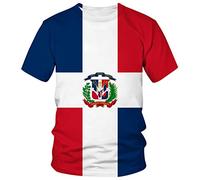 Lurhonp Camiseta de manga corta con bandera de República Dominicana, Varios colores, XX-Large