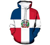 Lurhonp Sudadera con capucha de manga larga con bandera de República Dominicana, Multi, 4X-Large