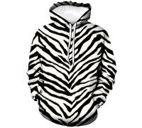 Lurhonp Sudadera de manga larga con estampado de cebra para hombre y mujer, Multi3, Large