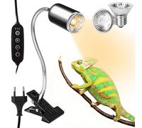 LURICO Lámpara para Tortuga, Lámpara de Reptiles y Anfibios 2 Bombillas de Luz Solar UVA UVB, lampara uvb Tortugas, Ajustable 360° Giratorio Lampara para Tortuga, Lagartos, Camaleones