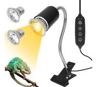 LURICO Lámpara para Tortugas, Pinza Giratoria de 360°Lámpara de Calor para Reptil Lámparas de Reptiles y Anfibios con 50W UVA UVB Temperatura se Puede Ajustar para Lagartos, Serpientes, Camaleones