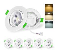 LURICO Ojos de Buey LED para Techo, 5W 650LM Downlight Techo Empotrable, IP44 Focos LED Rotable, Foco Empotrable, Luz Calida 3000K Luz Neutra 4000K Luz Frío 6500K, Corte Ø70-75mm, Pack de 6