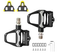 LURICO Pedales Mixtos MTB con Calas SPD - Pedales Automáticos MTB Compatibles Shimano, Calas Shimano MTB/Carretera, Aleación Aluminio (Eje 9/16"), Kit Completo para Bicicleta de Montaña/Carretera/BMX