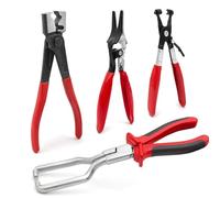 Luriseminger 4pcs Alicates para Abrazaderas de Manguera, Alicates de Cuello Tipo R, Alicate de Línea de Combustible, Alicate para Abrazadera Coche, Hose Clamp Pliers