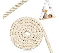 LURNODY 20MMx5M/0,78x196,8 Pulgadas Cuerda de Algodón, Cuerda Natural Manualidades Cuerda Algodon Hilo Macrame, para Manualidades, Hamacas, Colgadores de Plantas, Proyectos Hechos a Mano (Beige)