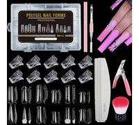 LURNODY 288 Piezas Moldes Uñas Acrilicas,12 tamaños puntas de uñas para uñas de gel,Formas Extensión de Uñas Postizas Transparente Juego Adecuado para manicuristas y manicuristas principiantes