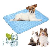 LURNODY 62 x 50 cm Manta Refrescante para Gatos Colchoneta para Perros Verano Cama Refrescante Perro, Adecuado para Enfriamiento del Asiento del Automóvil de La Perrera del Sofá del Piso(Azul M)