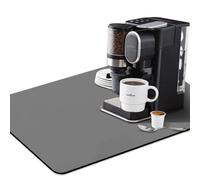 LURNODY Atapete de Café Súper Absorbente, 50*40CM Dish Drying Mat, Alfombrilla Fregadero Cocina Adecuado para Encimeras de Cocina, Secadores de Cubiertos, Cafeteras, Mascotas (Gris Oscuro)