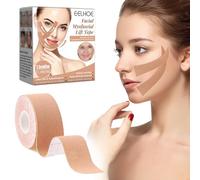 LURNODY Face Lift Tape, Parches Antiarrugas Faciales 2.5cm x 5m, Cinta de Estiramiento Facial, Cintas Kinesiologicas Faciales, Cinta Adhesiva Facial para El Estiramiento de la Piel