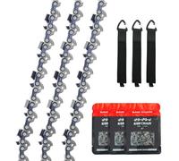 LURNODY Paquete de 3 Cadenas de Motosierra de 4 In,Cadenas para Motosierras 28 Eslabones Motrices, Repuesto para Mini Motosierra Duras y Resistentes Al Desgaste para Eléctrica Portátil Inalámbrica