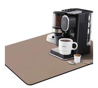 LURNODY Tapete Cafetera, 50*40CM Alfombra Escurreplatos, Alfombrilla Fregadero Cocina, Adecuado para Encimeras de Cocina, Secadores de Cubiertos, Cafeteras, Mascotas (Caqui)