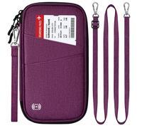 LUROON Portadocumentos para Viajes, Cartera de Pasaporte de Viaje Familiar con RFID Impermeable Porta Pasaporte Viaje 5 Pasaportes, Tarjeta de Crédito, Carnet de Identidad, Llaves, Plumas