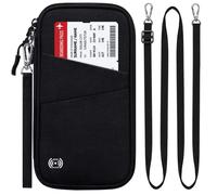 LUROON Portadocumentos para Viajes, Cartera de Pasaporte de Viaje Familiar con RFID Impermeable Porta Pasaporte Viaje 5 Pasaportes, Tarjeta de Crédito, Carnet de Identidad, Llaves, Plumas