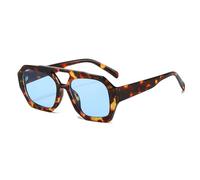 lurora2021 70s Retro Double Bridge Pilot Gafas de Sol Hexagonales Clásicas Cuadradas de Conducción Gafas de Sol Rectangulares Retro Polarizadas Hombre Mujer Protección UV para Conducir Viajes