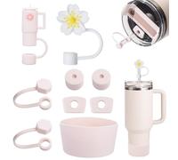 lurora2021 9 Piezas Accesorios para Cup Stanley Cup Spill Stopper Tapas de Pajitas Silicona Funda Silicona Pajitas Reutilizables Tapa para Vasos Stanley de1,2L 850 Ml, No Incluye Tazas, Rosa