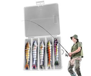 LUROS DE Pesca del VALLERACIÓN, Crankbaits para Pescar,Swimbaits de Peces múltiples con Ganchos de Agudos - Señivos de natación lentos portátiles, Kits de Aparejo de Pesca para Hombres, Mujeres