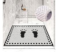 Lurowo Alfombrillas de baño antideslizantes, sin ftalatos, suave de secado rápido, alfombrillas de baño con masaje de pies de lufa para ducha, 60 x 40 cm