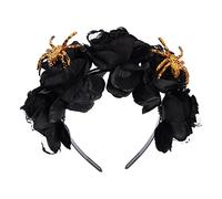 Lurrose 1 Diadema de Flores Rosas de Halloween Diadema de Mexicana Diadema de Flores Góticas Accesorios para El Cabello para Fiesta de Disfraces de Cosplay