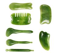 Lurrose 1 Juego 7 Piezas Tabla De Masaje Para Raspar Piedra Guasha Facial Placa V Cara Herramienta De Masaje De Raspado Productos De Belleza Para Mujeres Junta Raspador Perder Cuerpo