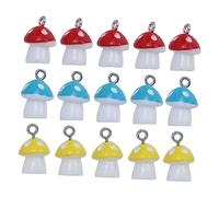 Lurrose 1 Juego Colgante De Seta Pequeña Decoración De Setas Fabricación De Joyas De Encantos Colgantes De Esmalte Encantos De Perlas Cosas De Hongos Joyas A Granel El Plastico 15 Piezas