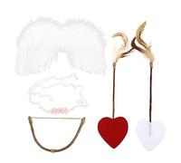 Lurrose 1 Juego Conjunto de Disfraz de Cupido para Bebés Diadema y Alas de Ángel con Arco y para Fotografía y Cosplay Infantil