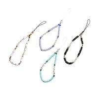 Lurrose 1 Juego Correa De Teléfono Móvil Cuentas De Arcilla Polimérica Lanyard Colgante Para Decorar Y Teléfonos Y Llaveros Diseño Diy Con Love Verde Negro Blanco Y 4 Piezas