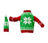 Lurrose 1 Juego De Bolsas De Cubierta De Botella De Vino De Navidad Chaqueta De Botella De Vino De Papá Noel con Sombreros Mini Sombreros De Botella De Vino De Navidad Suéter De Navidad