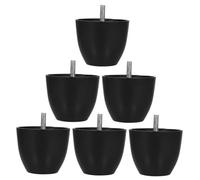 Lurrose 1 Juego Estera De Muebles Pies De Repuesto para Muebles Pies De Muebles Pequeño Nivelador De Patas De Silla Tubo De Subida Almohadilla Chair Aleación De Zinc Negro 6 Piezas
