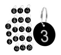 Lurrose 1 juego Etiquetas Numeradas para Identificación de Claves y Equipaje de Etiquetas con Anilla para Restaurantes Cafés Claros y Material Resistente y de Limpiar