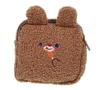 Lurrose 1 Pc Bolsa De Toalla De Tía De Peluche Carteras Grandes para Mujer Capacidad Extra Mini Estuche De Maquillaje Cartera De Peluche Kawaii Dibujos Animados Perder Monedero Felpa
