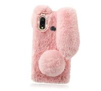 Lurrose 1 Pieza Carcasa De Telefono Funda Trasera De Felpa para Teléfono Estuche para Teléfono Caja De Teléfono con Conejito Vía Telefónica Cubierta del Teléfono De Conejo Rosa