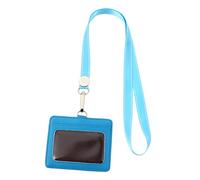 Lurrose 1 pieza Portatarjetas de Identificación con Cuerda Funda para Tarjetas de Empleado Sostenedor de Id de Práctico Diseño Resistente y Ecológico Color Azul