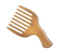 Lurrose 1 UNID Ancho Diente De Madera Peine De Sándalo Natural Peine Del Cabello Masaje Del Cuero Cabelludo Peine De Peluquería Combo Con Mango