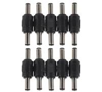 Lurrose 10 Conectores Adaptadores Macho a Macho de Barril DC 5,5 X 2,1 Mm, Acoplador de Conector de Alimentación en Línea para Cámara CCTV, Portátil y Luz Led, Kit de 10 Piezas