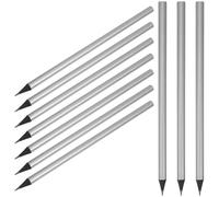 Lurrose 10 Lápices de Carpintero Plateados Brillantes para Marcado y Escritura, Lápices de Grafito Multifunción para Oficina, Escuela y Construcción, Resistentes y Duraderos, 10