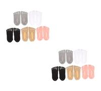 Lurrose 10 Pares De Medias De Cinco Dedos Miss Medias De Encaje De Boca Profunda Nailon