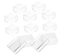 Lurrose 10 piezas Caja de Almacenamiento Transparente Cuadrada Mini Cajas Resistentes para Especímenes Exhibición y Organización Ligeras y Fáciles de Abrir para Escritorio y Colecciones