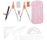 Lurrose 10 Piezas Conjunto de Regla y brújula de precisión Kit de Dibujo Set de Dibujo compases bolígrafos en Caja Regla de geometría brújula matemática para páginas