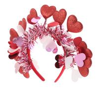 Lurrose 10 Piezas Diadema de Corazón Roja con Lentejuelas Accesorio Cómodo y Seguro para San Valentín Bodas y Fiestas para Decoración y Cotillón