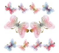 Lurrose 10 Pinzas Cabello Hechas de Hilo Forma de Mariposa para Niñas Accesorios Pequeños Perfectos para Cumpleaños y Shower