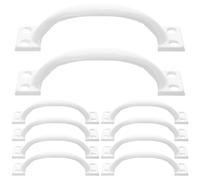Lurrose 10 Pomos Metálicos para Puerta, Tiradores de 5 Pulgadas para Puertas Corredizas, Muebles, armarios y Cobertizos de Jardín, acabado Blanco, Ideales para Mejoras del Hogar y Uso Exterior