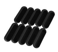 Lurrose 10 Tiradores de Puerta Empotrados de Plástico Negro para Armarios Metálicos y Archivadores, Manijas Ocultas Modernas y Fáciles de Abrir para Mejora del Hogar